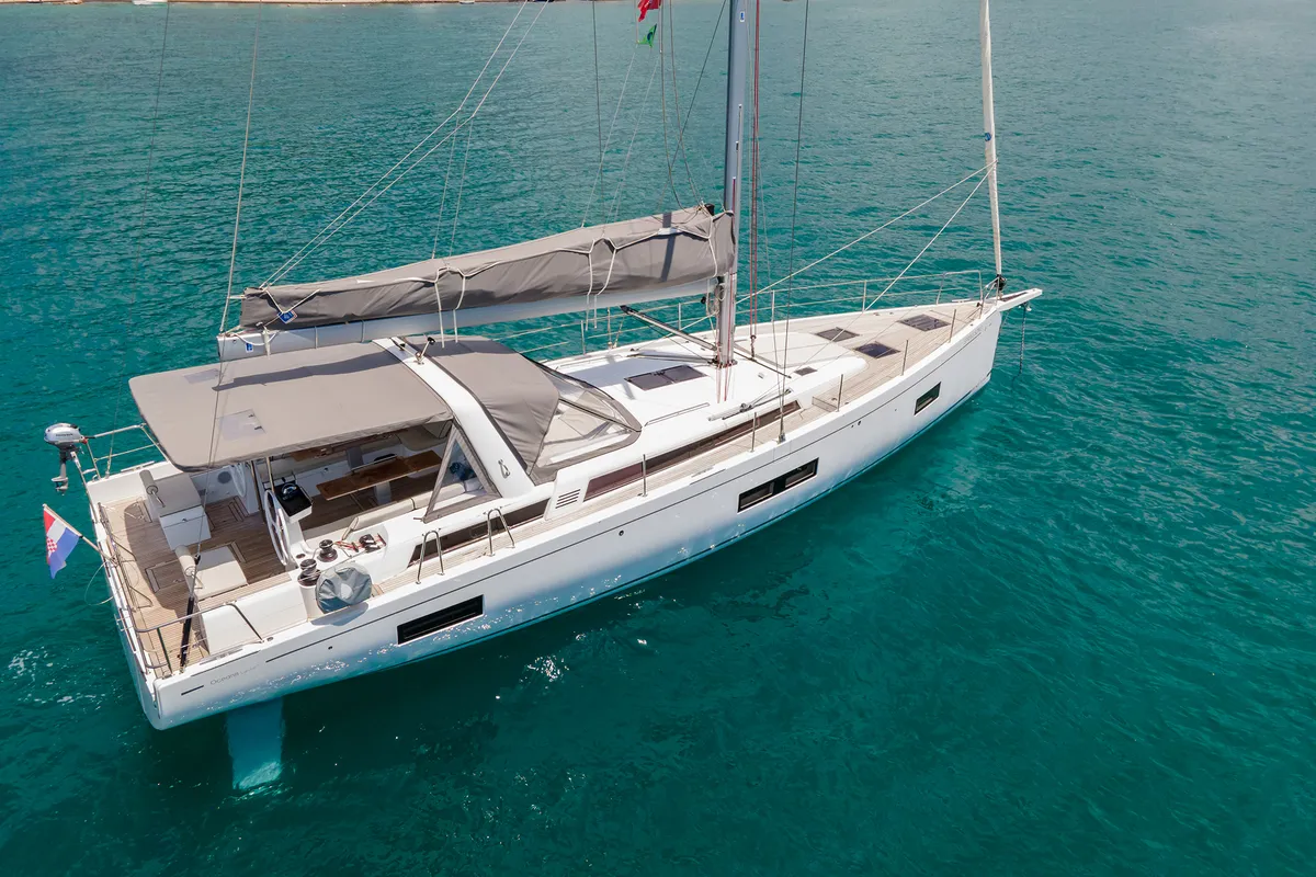 Spring Song, a Beneteau Oceanis 54 sailboat at Grad Kaštela, Croatia