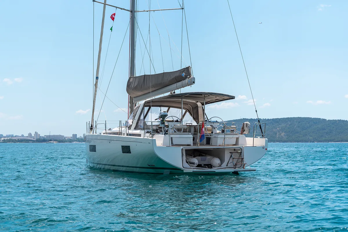 Spring Song, a Beneteau Oceanis 54 sailboat at Grad Kaštela, Croatia