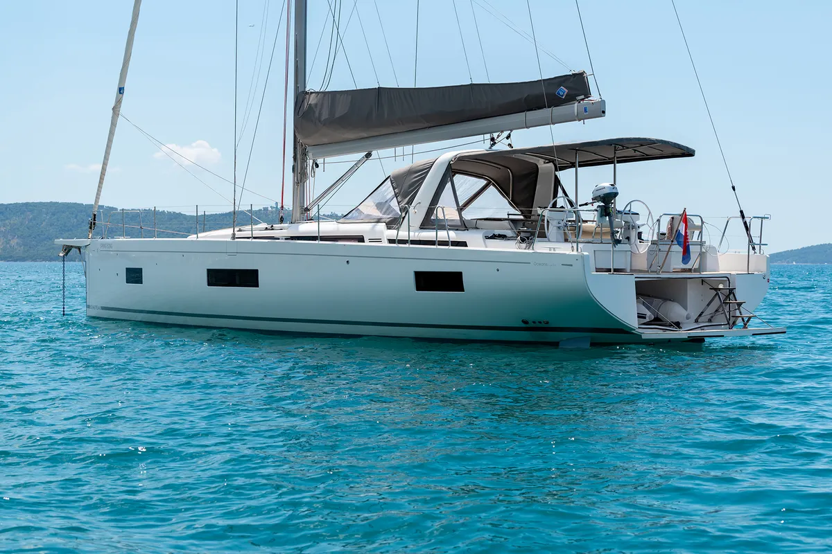 Spring Song, a Beneteau Oceanis 54 sailboat at Grad Kaštela, Croatia