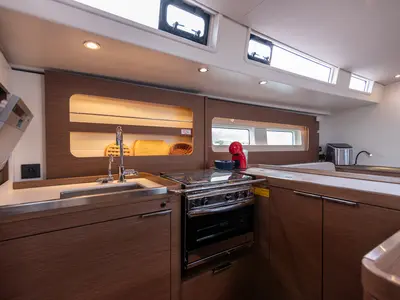 Galley of Spring Song, a Beneteau Oceanis 54 sailboat at Kaštela, Croatia
