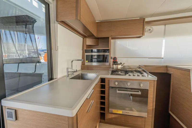 Salon of Pelagic Cat, a Lagoon 50 catamaran at Municipal Unit of Ellomenos, Greece