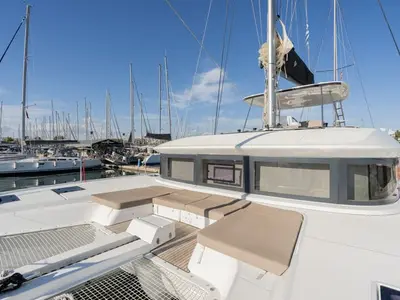 Deck of Pelagic Cat, a Lagoon 50 catamaran at Municipal Unit of Ellomenos, Greece