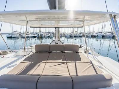 Salon of Pelagic Cat, a Lagoon 50 catamaran at Municipal Unit of Ellomenos, Greece