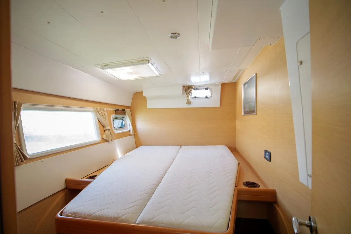 Amelia, a Lagoon 420 catamaran at Volos, Greece
