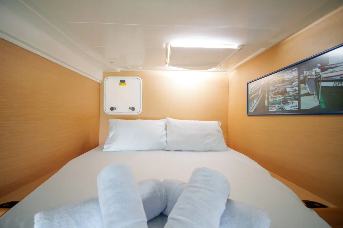 Amelia, a Lagoon 420 catamaran at Volos, Greece