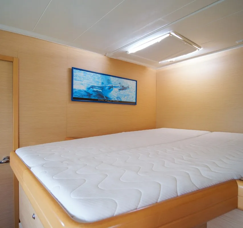 Amelia, a Lagoon 420 catamaran at Volos, Greece