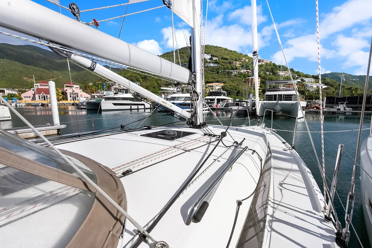 Soca Sleigh, a Jeanneau Sun Odyssey 380 sailboat at Road Town, British Virgin Islands