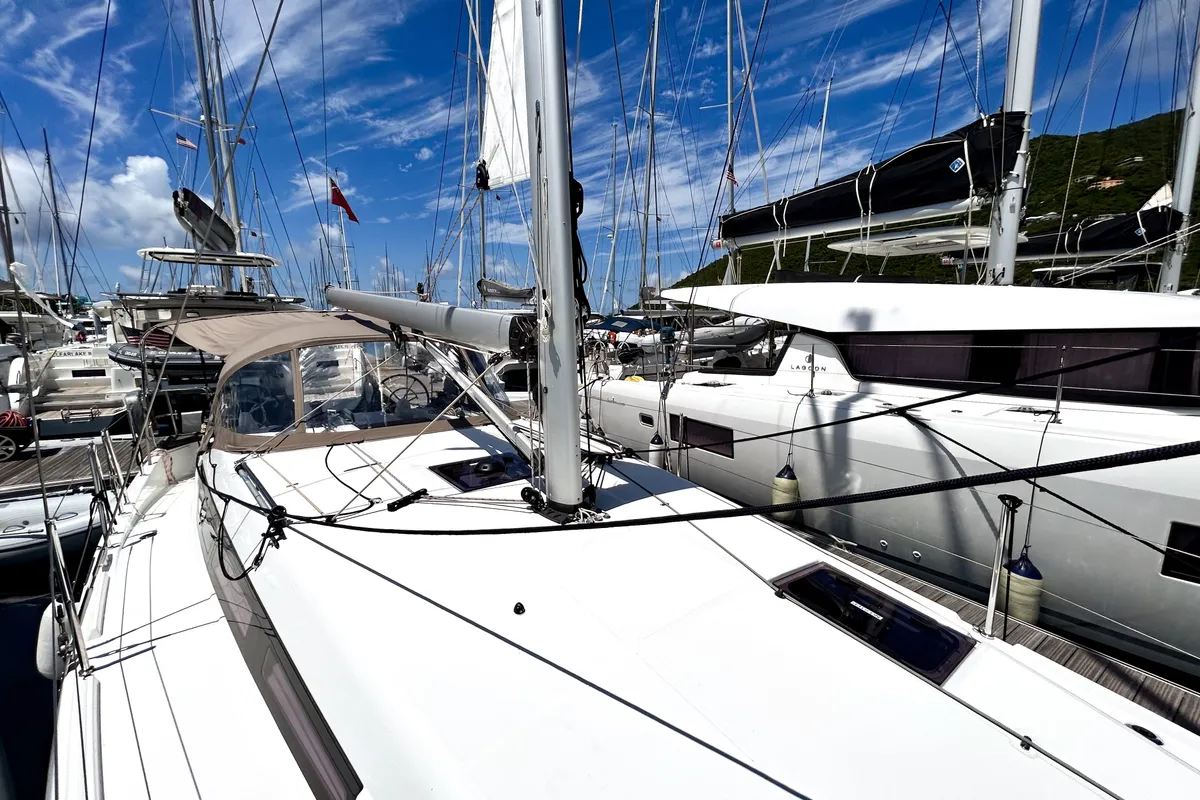 Soca Sleigh, a Jeanneau Sun Odyssey 380 sailboat at Road Town, British Virgin Islands