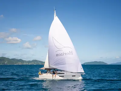 Soca Sleigh, a Jeanneau Sun Odyssey 380 sailboat at Road Town, British Virgin Islands