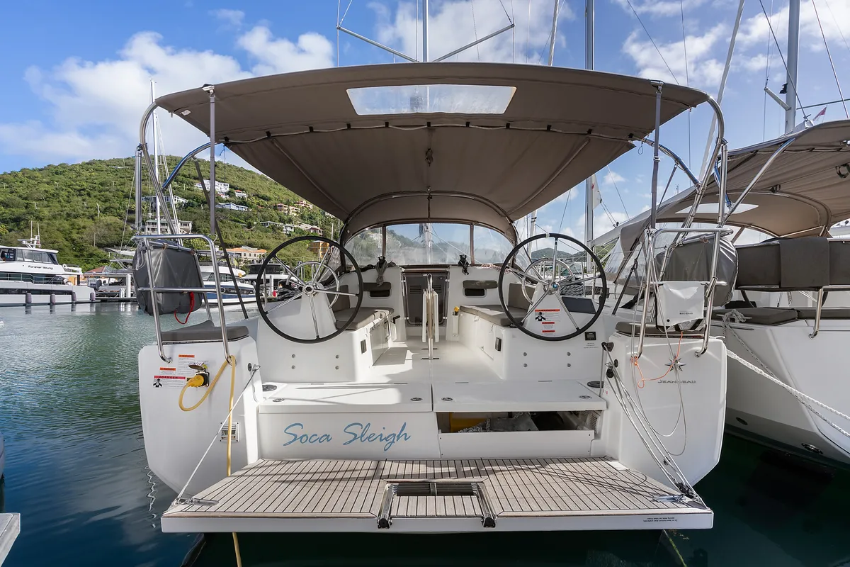 Soca Sleigh, a Jeanneau Sun Odyssey 380 sailboat at Road Town, British Virgin Islands