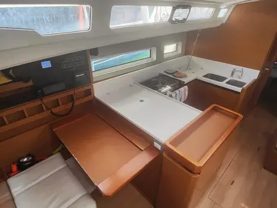 Iddu, a Jeanneau Sun Odyssey 440 sailboat at Procida, Italy