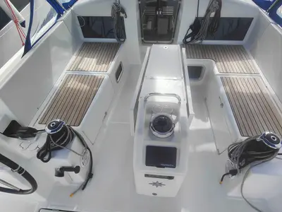 Iddu, a Jeanneau Sun Odyssey 440 sailboat at Procida, Italy