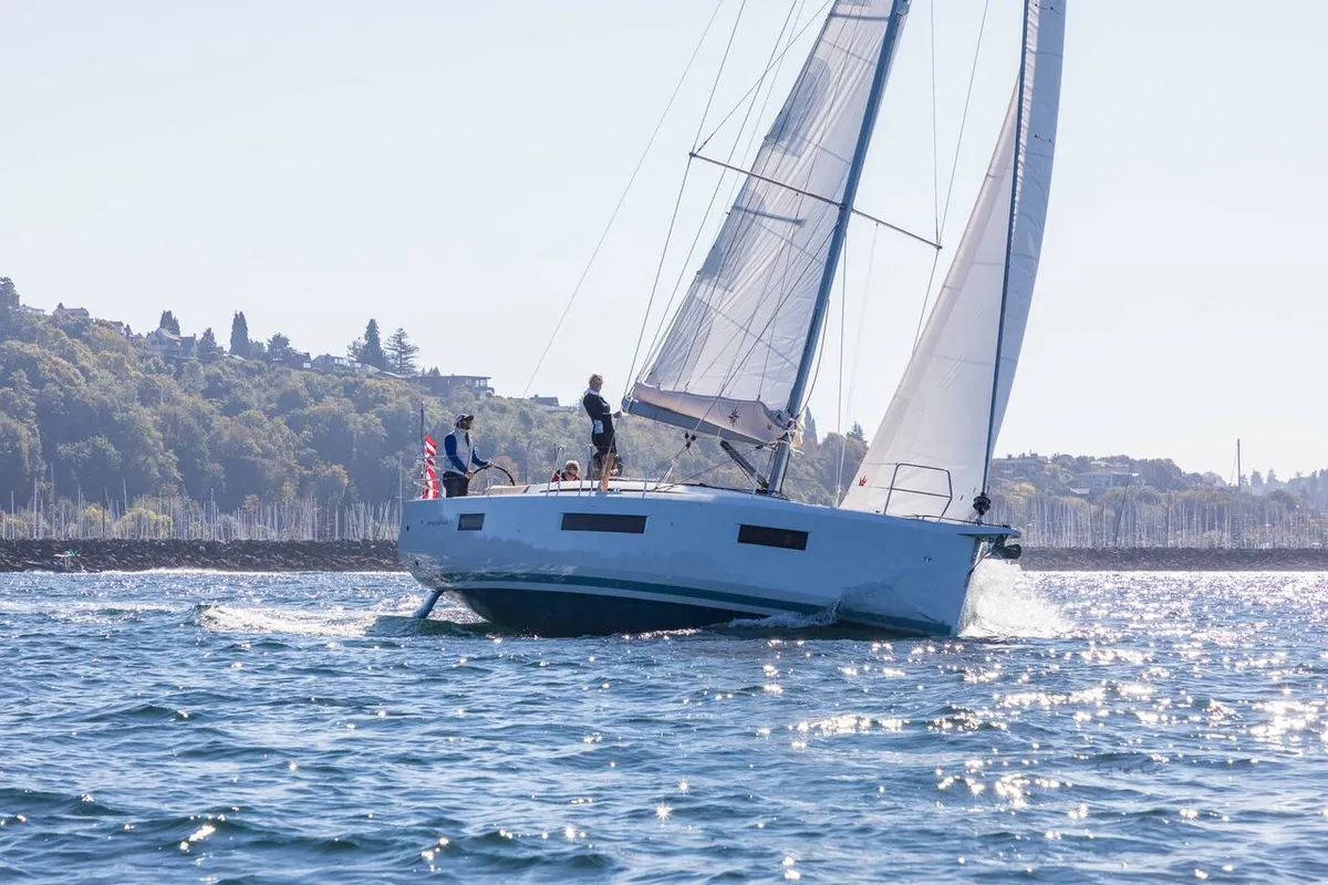 Iddu, a Jeanneau Sun Odyssey 440 sailboat at Procida, Italy