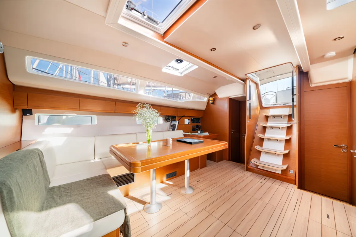 Cabin on Nobilis One, a Jeanneau 54 sailboat at Lavreotiki Municipal Unit, Greece