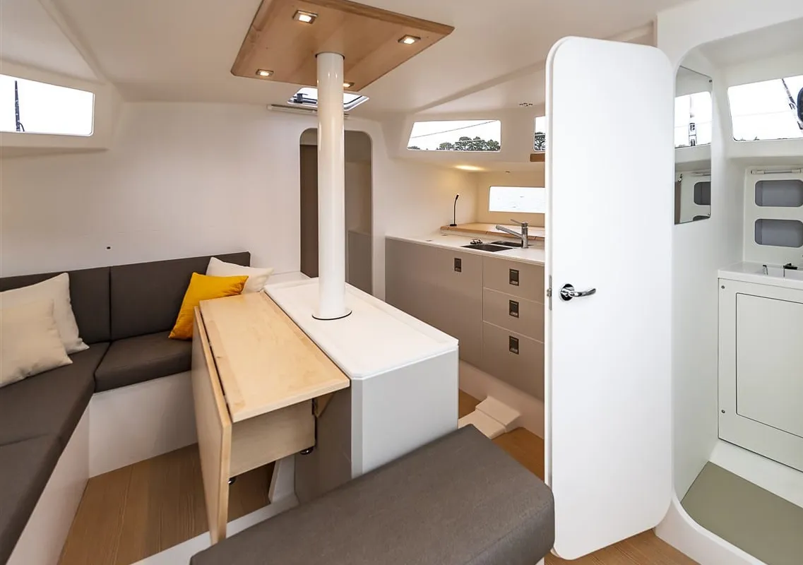 Salon of Hecladapi, a Pogo 44 sailboat at Bandol, France