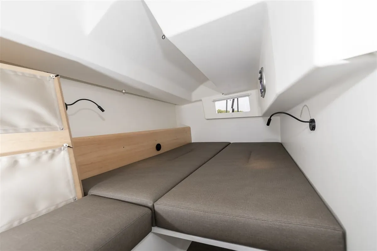 Cabin on Hecladapi, a Pogo 44 sailboat at Bandol, France