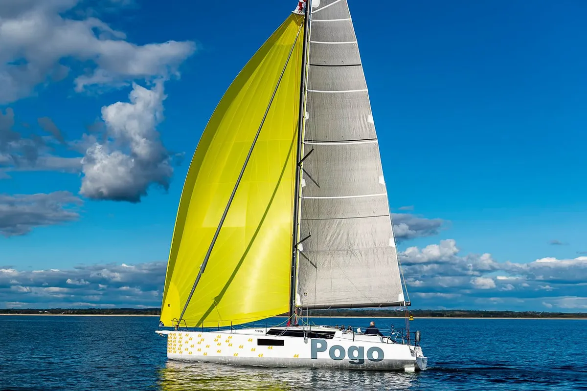 Exterior view of Hecladapi, a Pogo 44 sailboat at Bandol, France