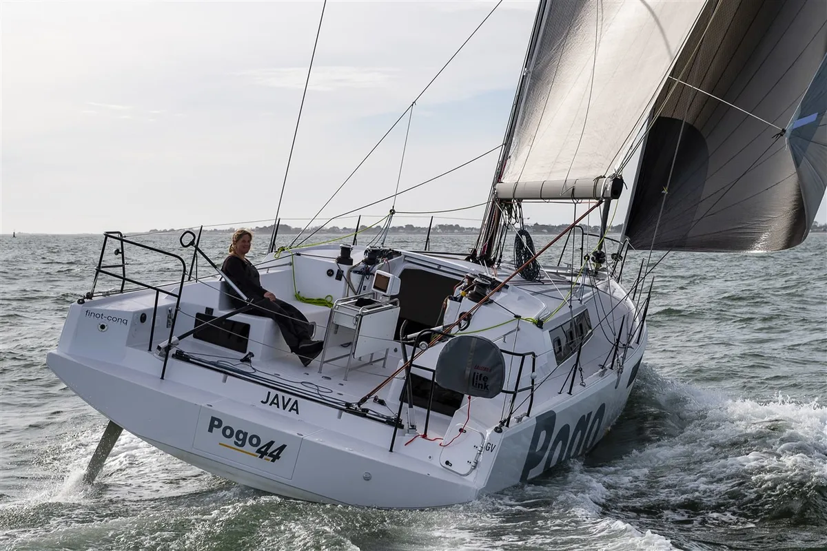 Exterior view of Hecladapi, a Pogo 44 sailboat at Bandol, France