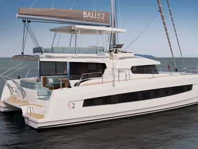 Bliss, a Bali 5.2 catamaran at Athens, Greece
