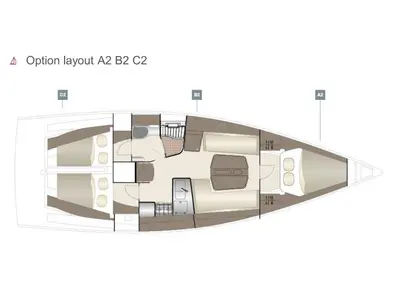 Floor plan of Blue Eye, a Dehler 38 SQ sailboat at Jezera, Croatia