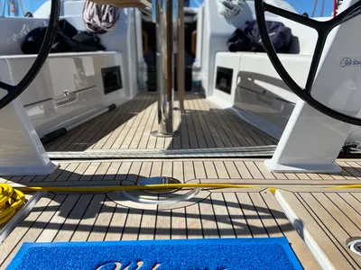 Cockpit of Blue Eye, a Dehler 38 SQ sailboat at Jezera, Croatia