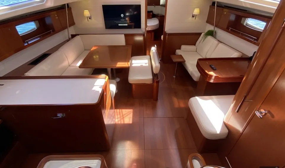 Salon of Thidawaree, a Beneteau Oceanis 54 sailboat at Baan Salak Phet, Thailand
