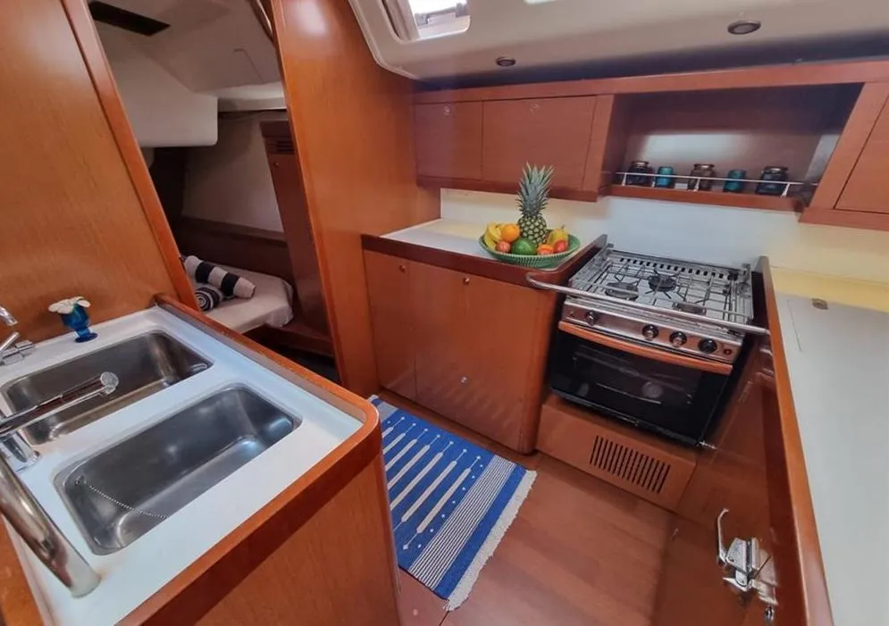 Galley of Thidawaree, a Beneteau Oceanis 54 sailboat at Baan Salak Phet, Thailand