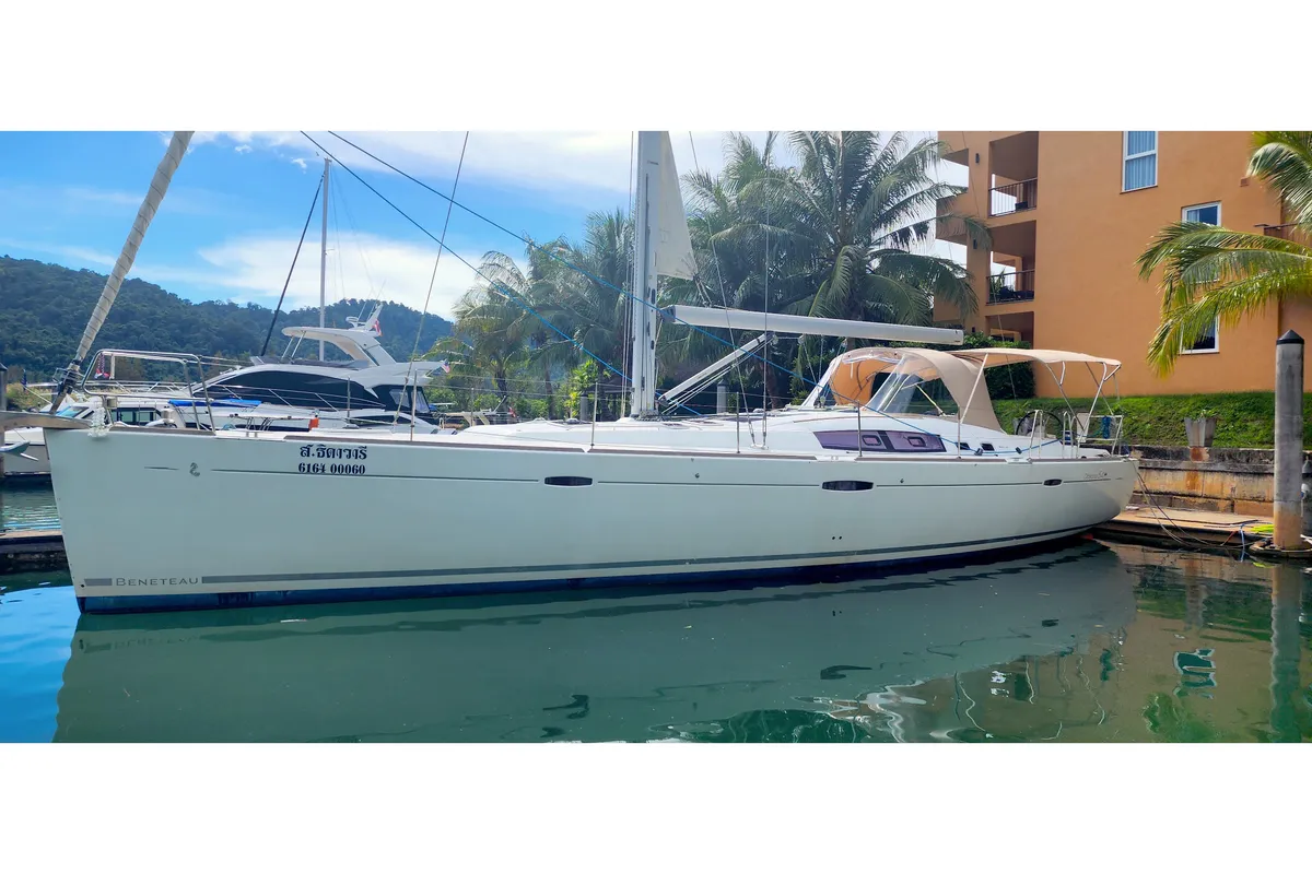 Exterior view of Thidawaree, a Beneteau Oceanis 54 sailboat at Baan Salak Phet, Thailand