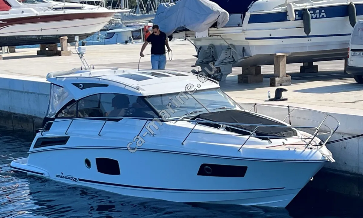Deck of Ohana, a Grandezza 34 OC motorboat at Grad Trogir, Croatia