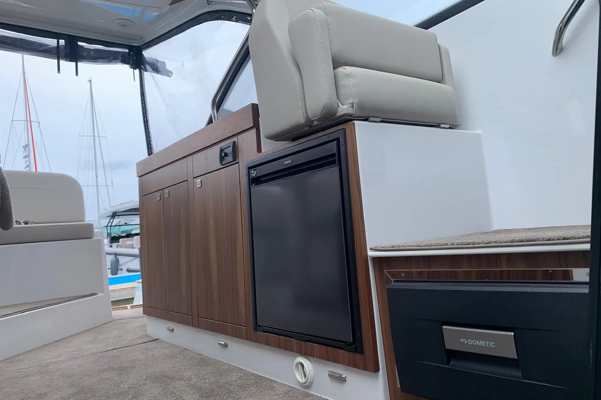 Exterior view of Ohana, a Grandezza 34 OC motorboat at Grad Trogir, Croatia