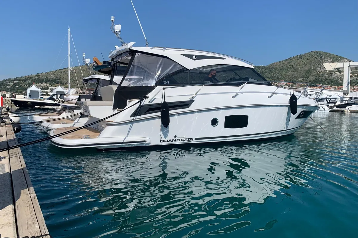 Head on Ohana, a Grandezza 34 OC motorboat at Grad Trogir, Croatia
