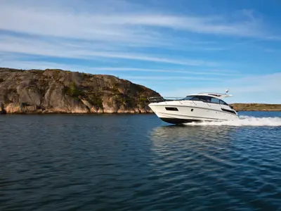 Salon of Ohana, a Grandezza 34 OC motorboat at Grad Trogir, Croatia