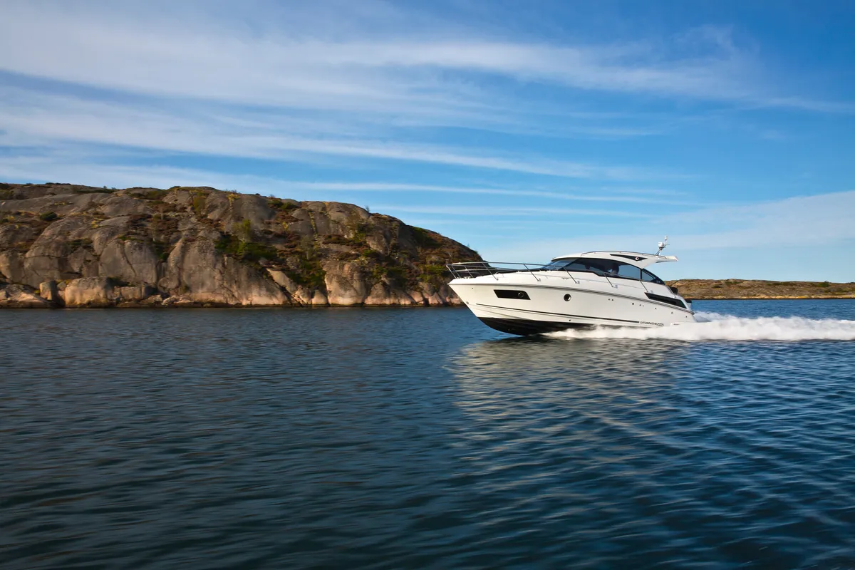 Salon of Ohana, a Grandezza 34 OC motorboat at Grad Trogir, Croatia