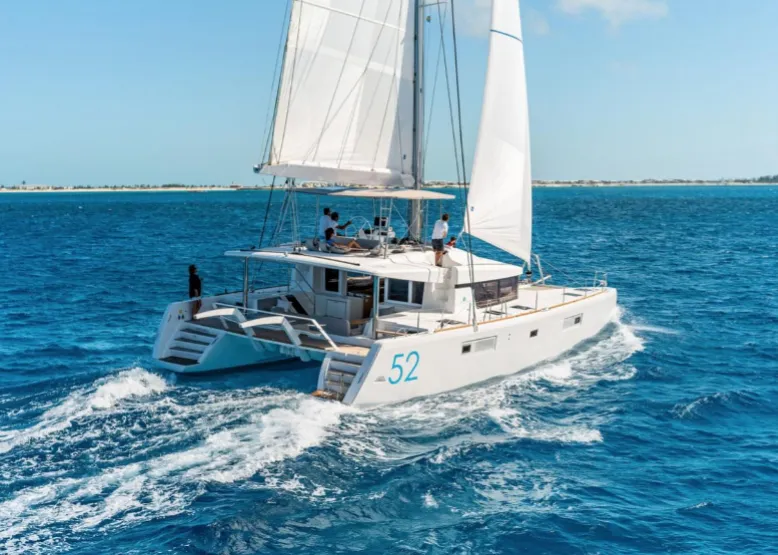 Exterior view of Sea Runner II, a Lagoon 52 catamaran at Parham Town, British Virgin Islands