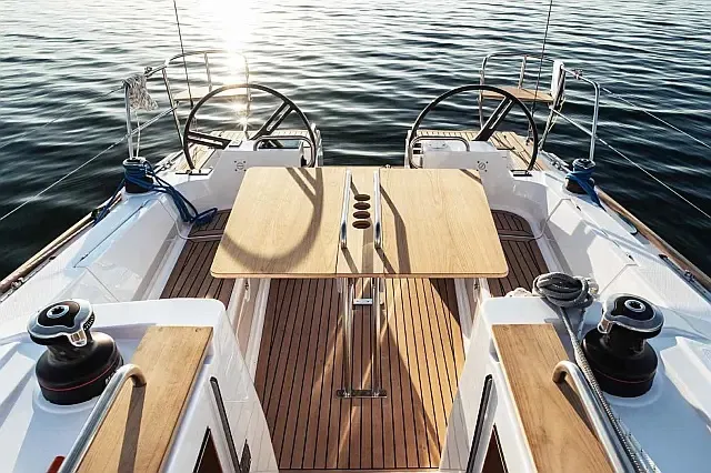 Cockpit of Pixi, a Elan Impression 40.1 sailboat at Grad Trogir, Croatia