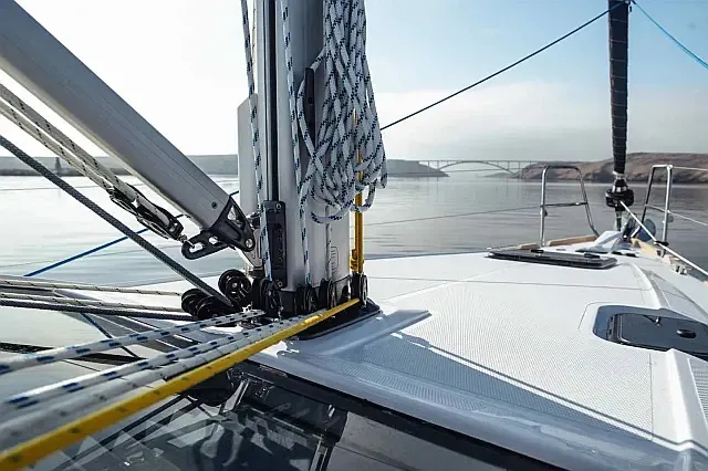 Deck of Pixi, a Elan Impression 40.1 sailboat at Grad Trogir, Croatia