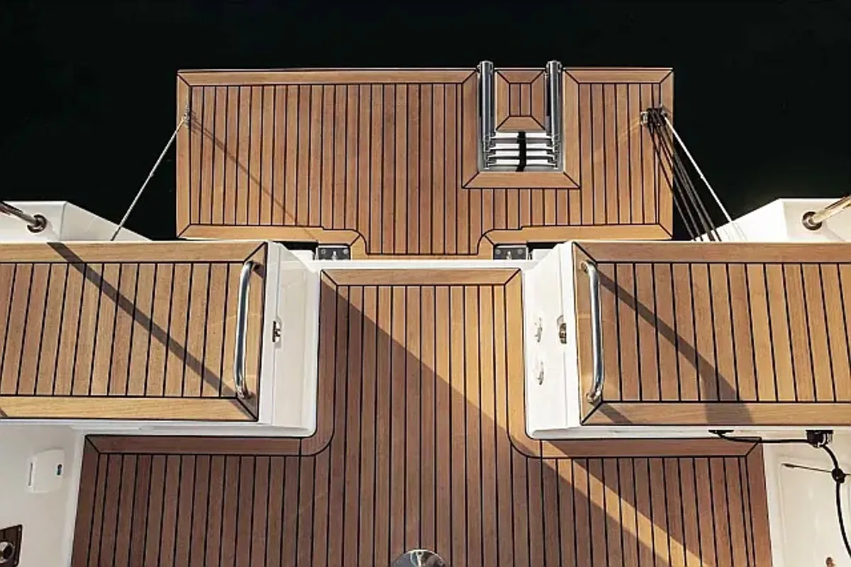 Deck of Pixi, a Elan Impression 40.1 sailboat at Grad Trogir, Croatia