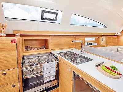 Galley of Pixi, a Elan Impression 40.1 sailboat at Grad Trogir, Croatia