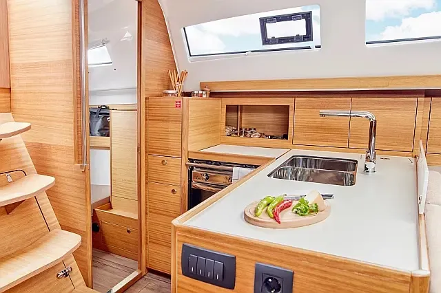 Galley of Pixi, a Elan Impression 40.1 sailboat at Grad Trogir, Croatia
