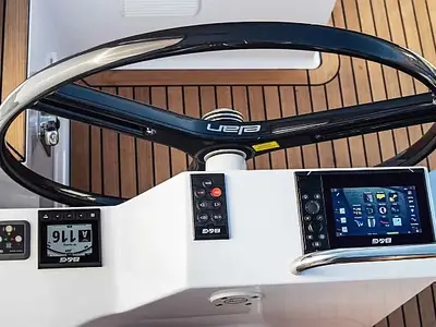 Cockpit of Pixi, a Elan Impression 40.1 sailboat at Grad Trogir, Croatia