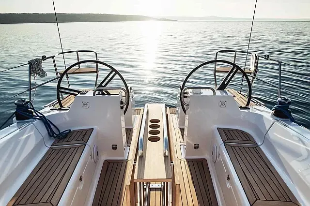 Cockpit of Pixi, a Elan Impression 40.1 sailboat at Grad Trogir, Croatia