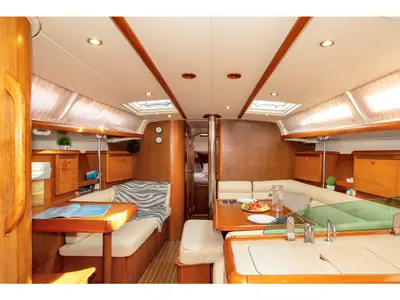 Salon of Evangelos, a Jeanneau Sun Odyssey 43 sailboat at Volos, Greece