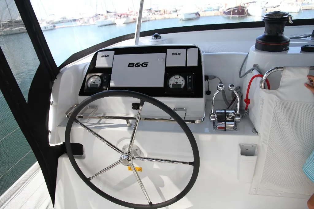 Cabin on George A, a Lagoon 42 catamaran at Kos, Greece