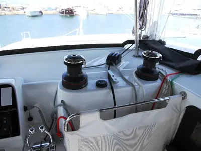 Galley of George A, a Lagoon 42 catamaran at Kos, Greece