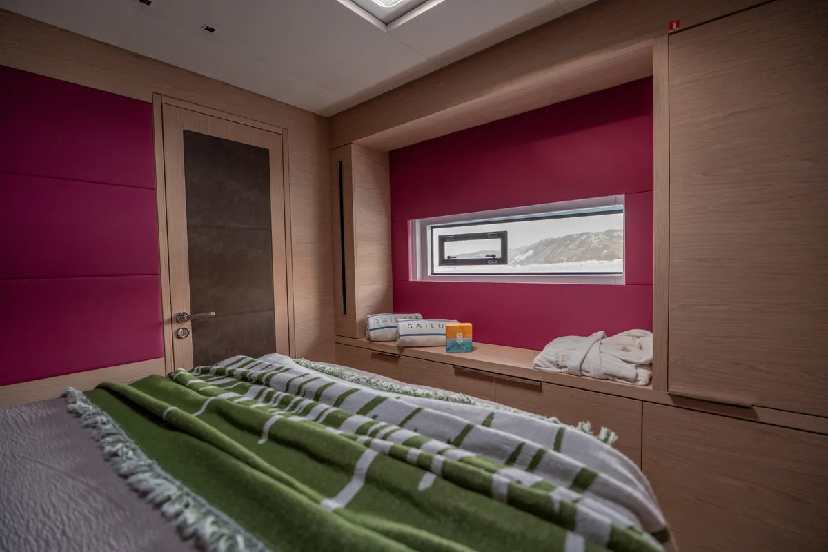 Cabin on Sailuxe - Gloria, a Lagoon Sixty 5 catamaran at Capo d'Orlando, Italy