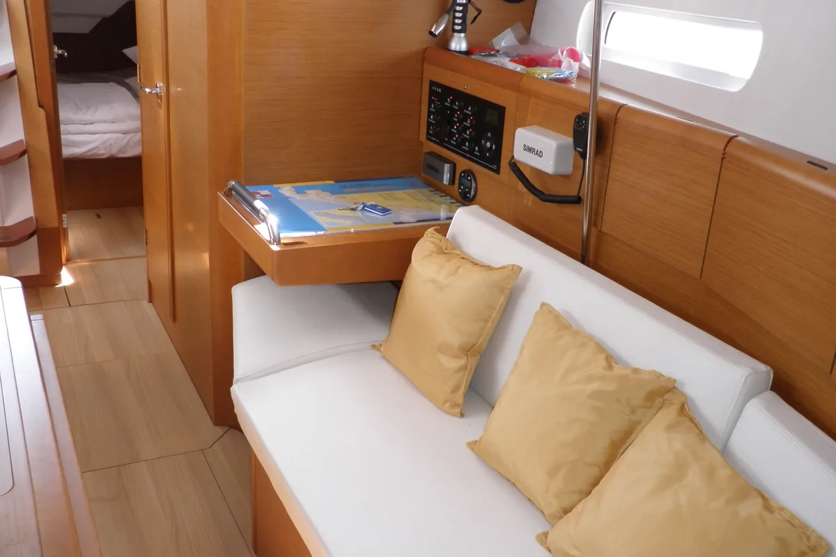 Salon of Paloma, a Jeanneau Sun Odyssey 379 sailboat at Općina Sukošan, Croatia