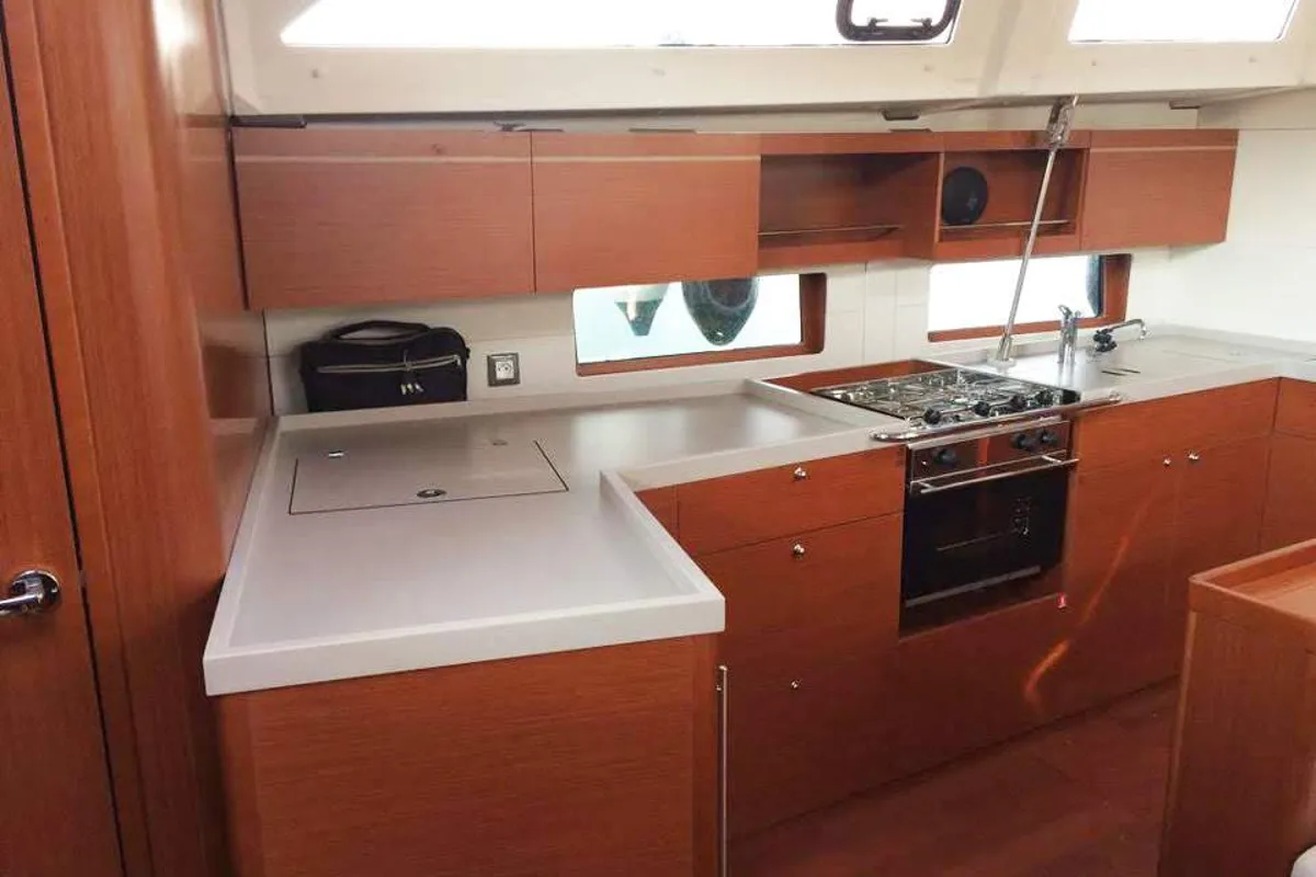 Galley of Despacito, a Beneteau Oceanis 46.1 sailboat at Split, Croatia