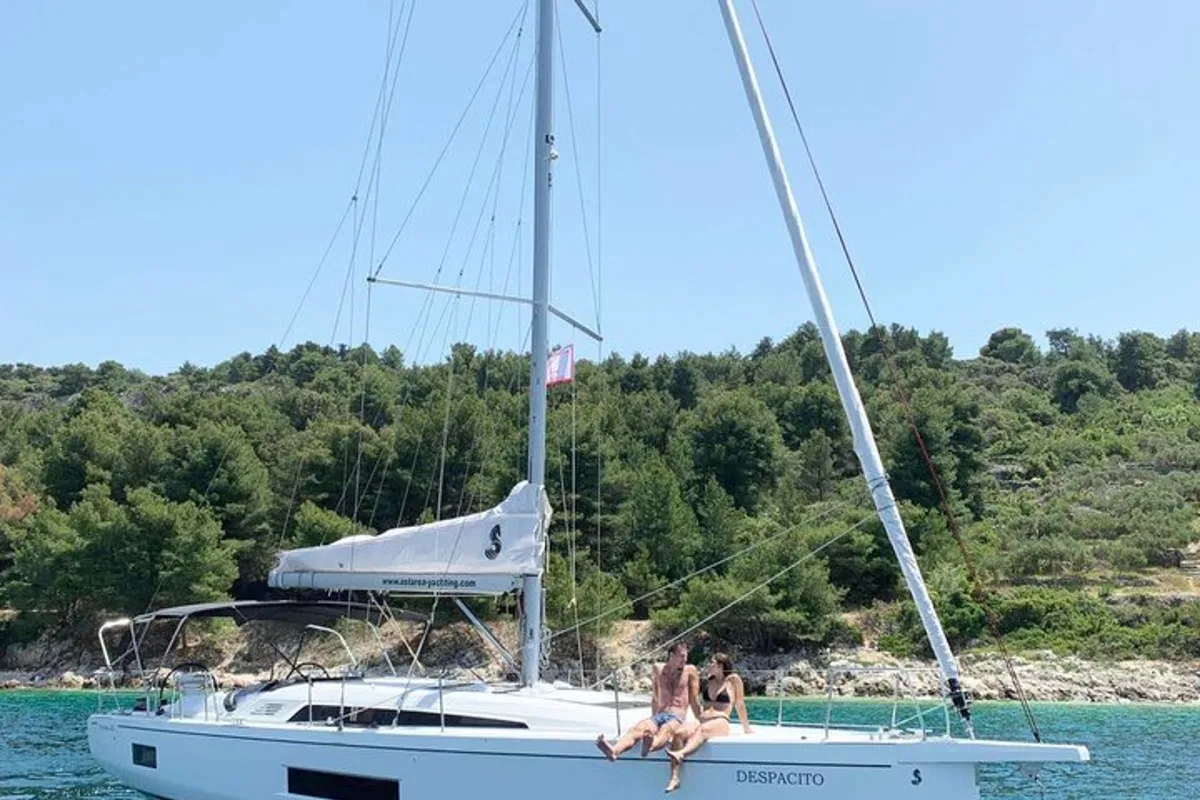 Exterior view of Despacito, a Beneteau Oceanis 46.1 sailboat at Split, Croatia