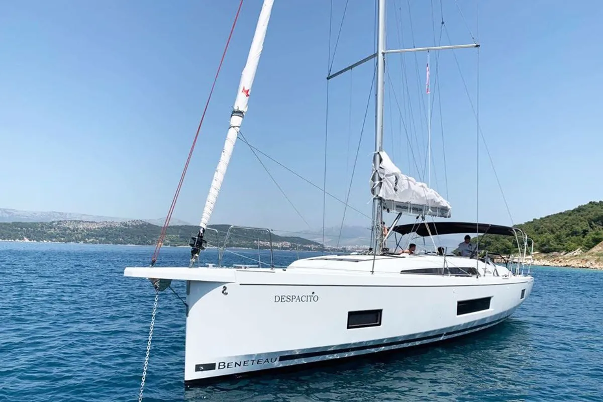 Exterior view of Despacito, a Beneteau Oceanis 46.1 sailboat at Split, Croatia