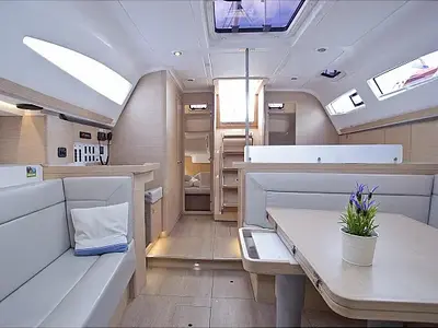 Salon of Midnight, a Elan Impression 45 sailboat at Grad Trogir, Croatia